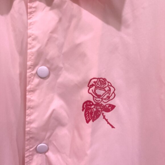 Obey Defiant Rose Pink Button Up Hooded Coach Windbreaker Size Medium - Picture 5 of 8